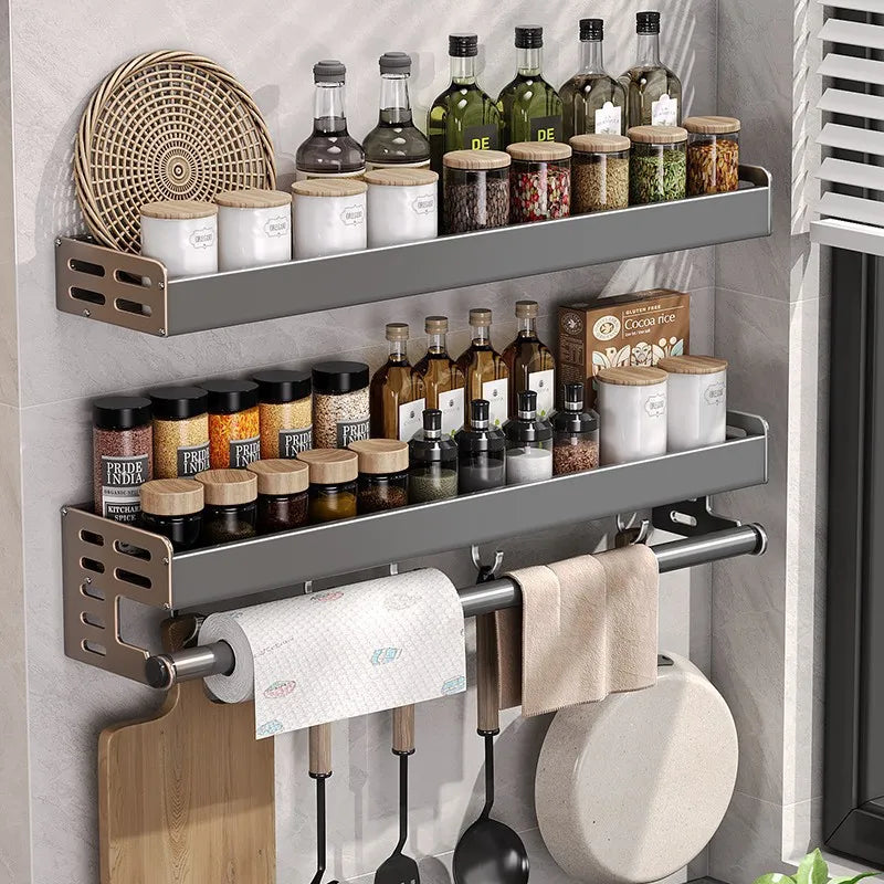 No-Drill Aluminum Kitchen Organizer