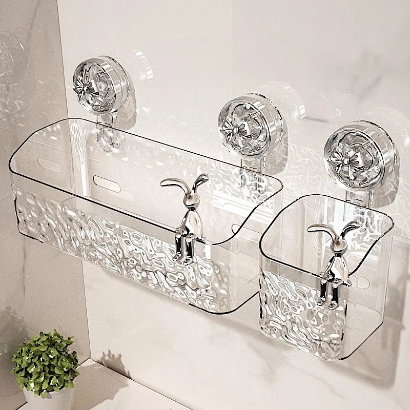 Glacier Pattern Suction Bathroom Shelf