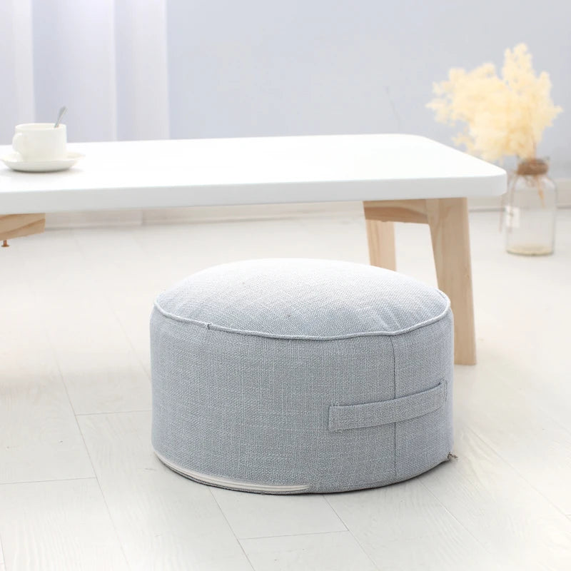 Cotton Linen Meditation Pouf