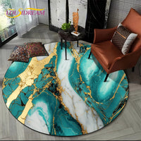 Marble Pattern Round Area Rug