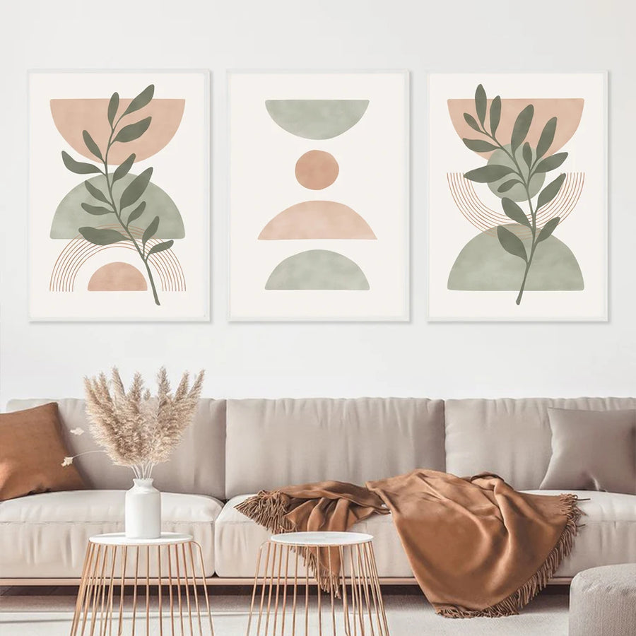 Boho Rainbow Leaf Canvas