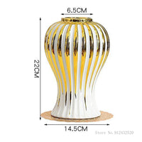 Gold Edged White Vase