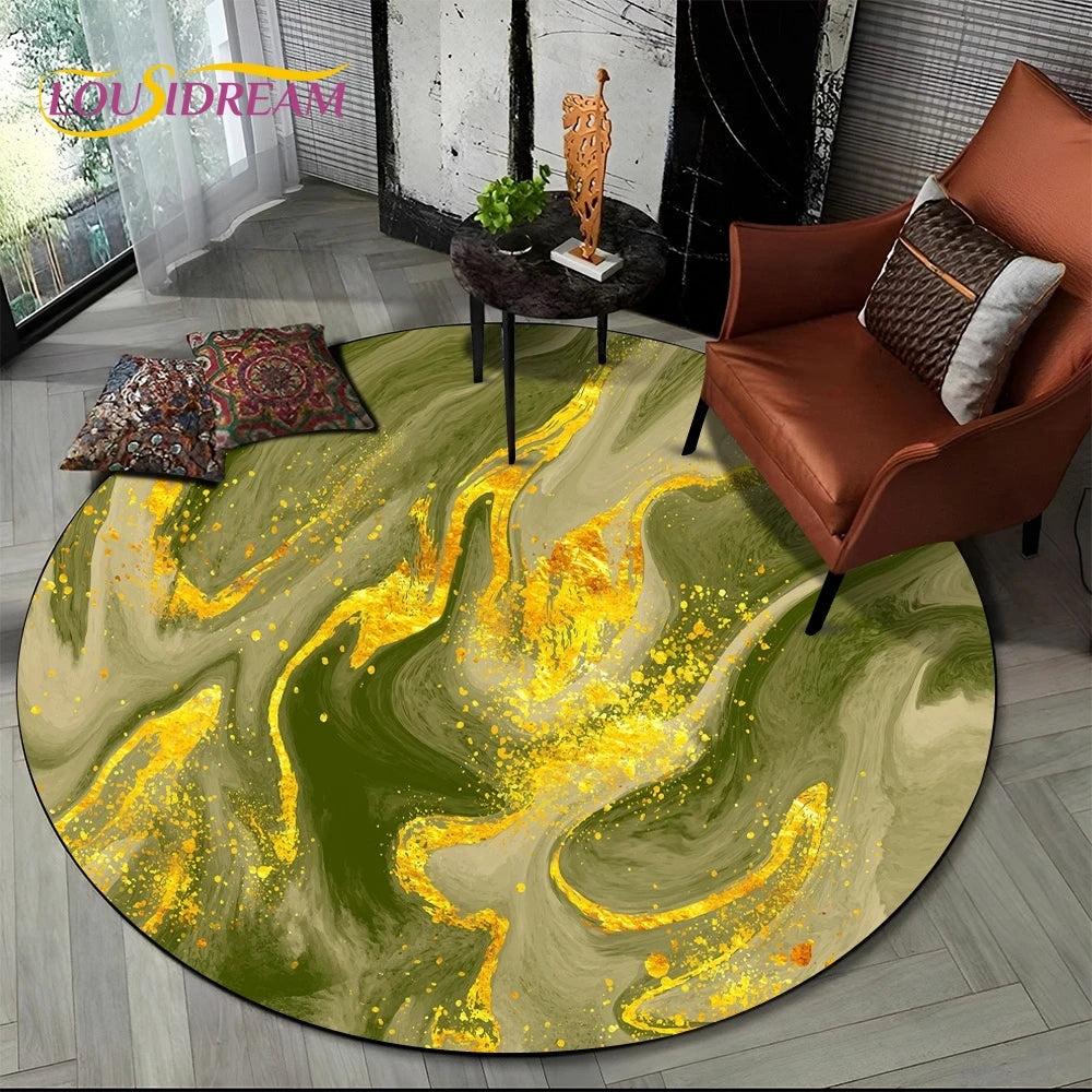 Marble Pattern Round Area Rug