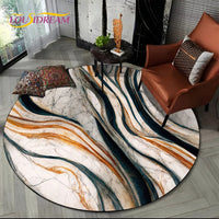 Marble Pattern Round Area Rug