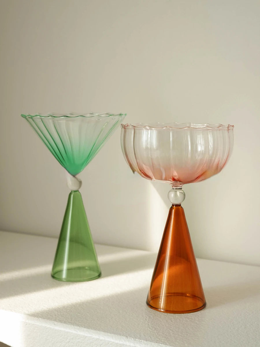 Colorful Champagne Coupe Glass