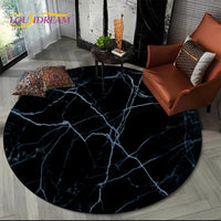 Marble Pattern Round Area Rug