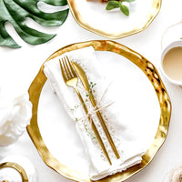 Gold Rim Porcelain Dinner Plate