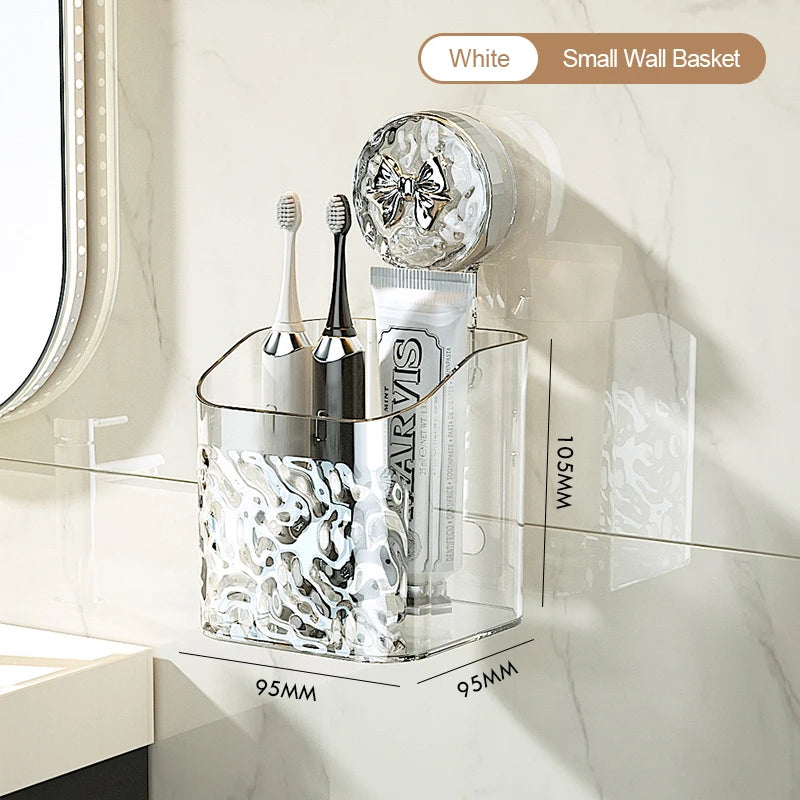 Glacier Pattern Suction Bathroom Shelf