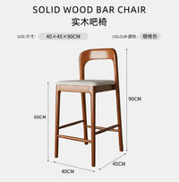 Nordic Wooden Bar Stool