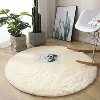 Fluffy Round Bedroom Area Rug