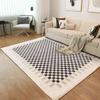 Retro Checkerboard Plush Area Rug