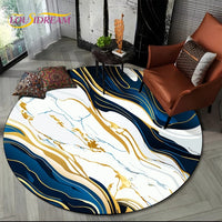 Marble Pattern Round Area Rug