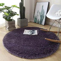Fluffy Round Bedroom Area Rug