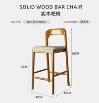 Nordic Wooden Bar Stool