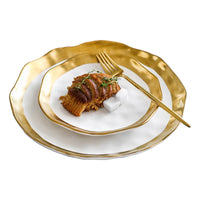 Gold Rim Porcelain Dinner Plate