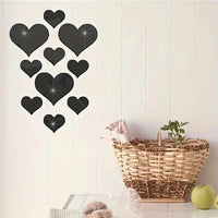 3D Heart Mirror Stickers