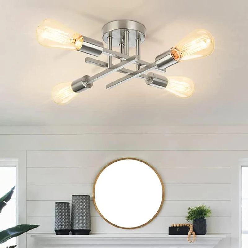 Nordic Semi-Flush Ceiling Chandelier