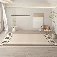 Irregular Cream Oval Area Rug