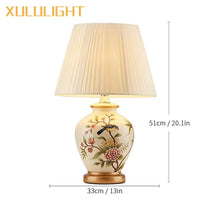 Painted Ceramic Bird Lamp