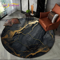 Marble Pattern Round Area Rug