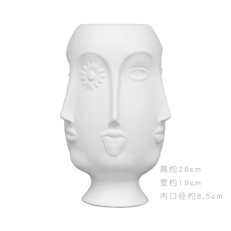 Nordic Face Ceramic Vase