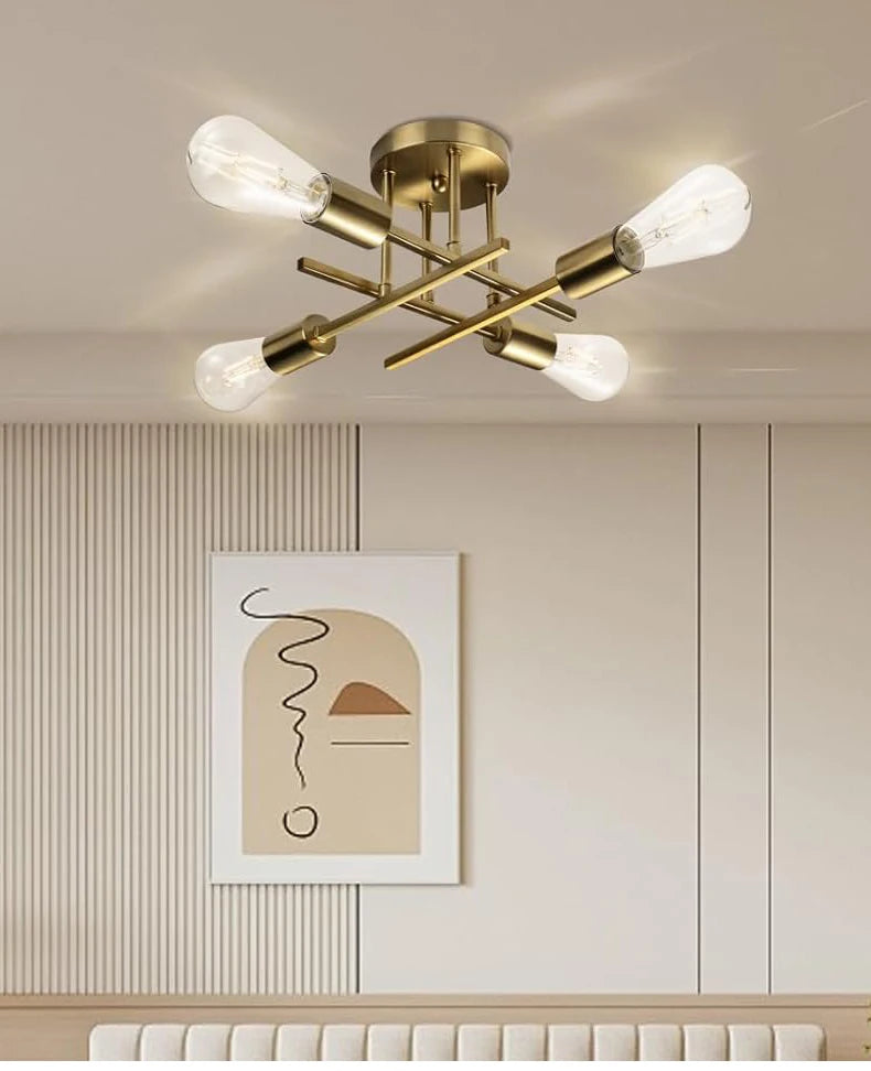 Nordic Semi-Flush Ceiling Chandelier