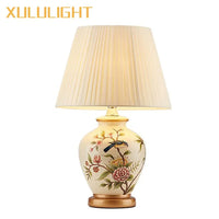 Painted Ceramic Bird Lamp