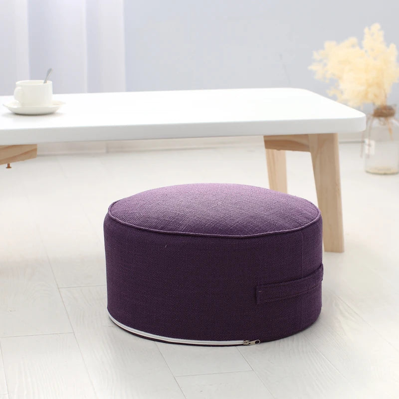 Cotton Linen Meditation Pouf