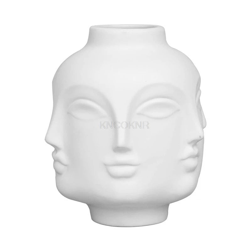 Nordic Face Ceramic Vase