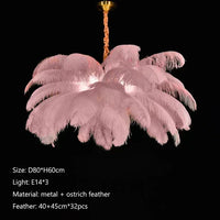 Feathered Ostrich Pendant Chandelier