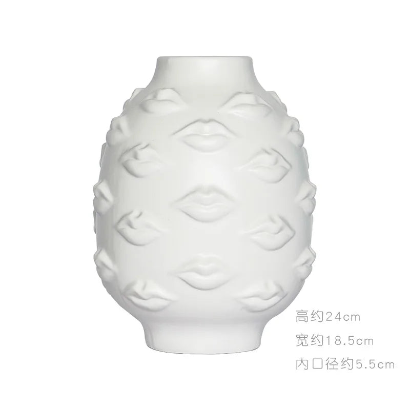 Nordic Face Ceramic Vase