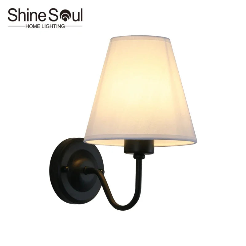 Fabric Shade Bedside Wall Lamp