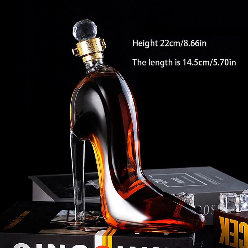 High-Heel Glass Whiskey Decanter