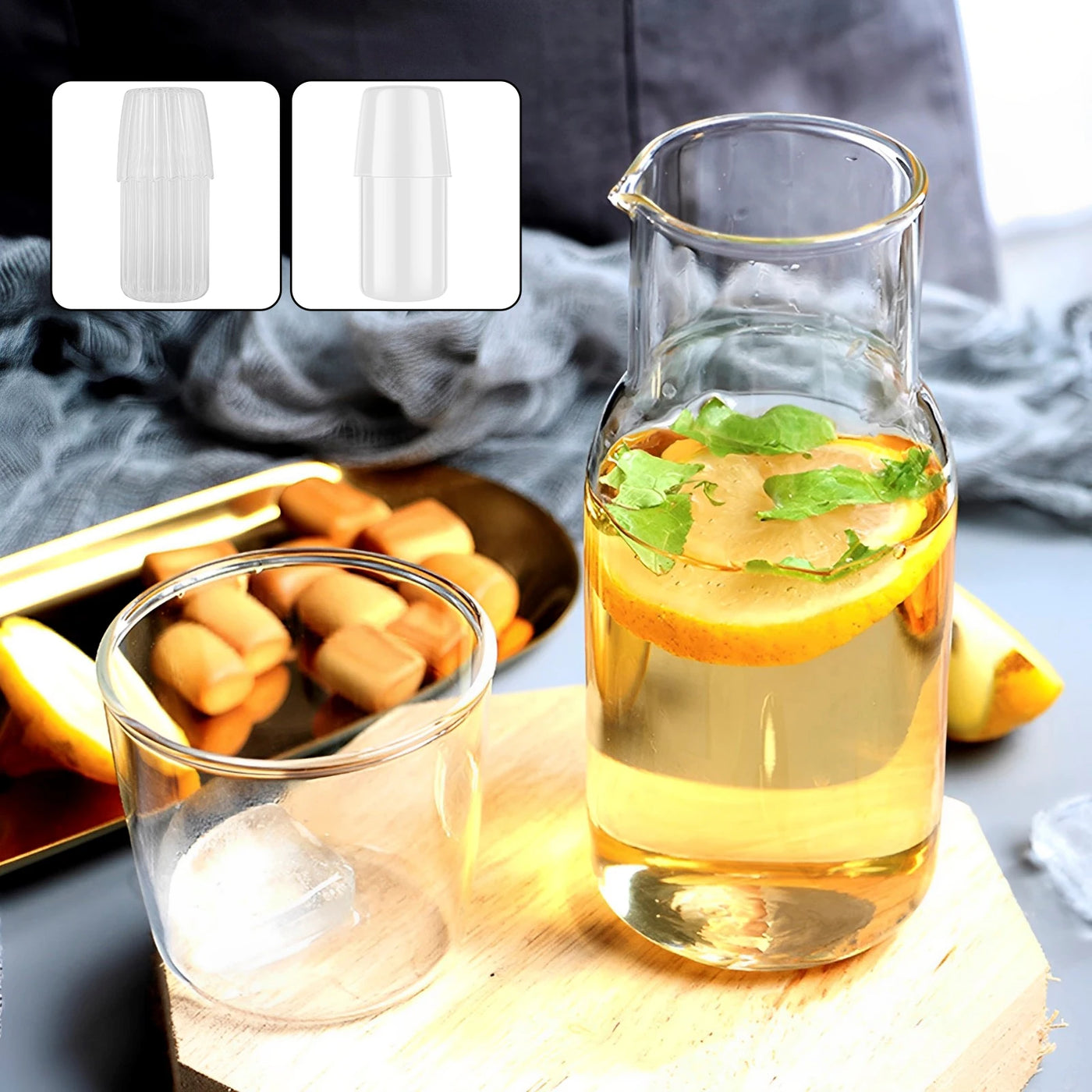 Bedside Glass Carafe Cup Set