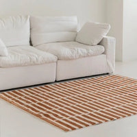 Minimalist Plaid Plush Area Rug