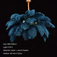Feathered Ostrich Pendant Chandelier