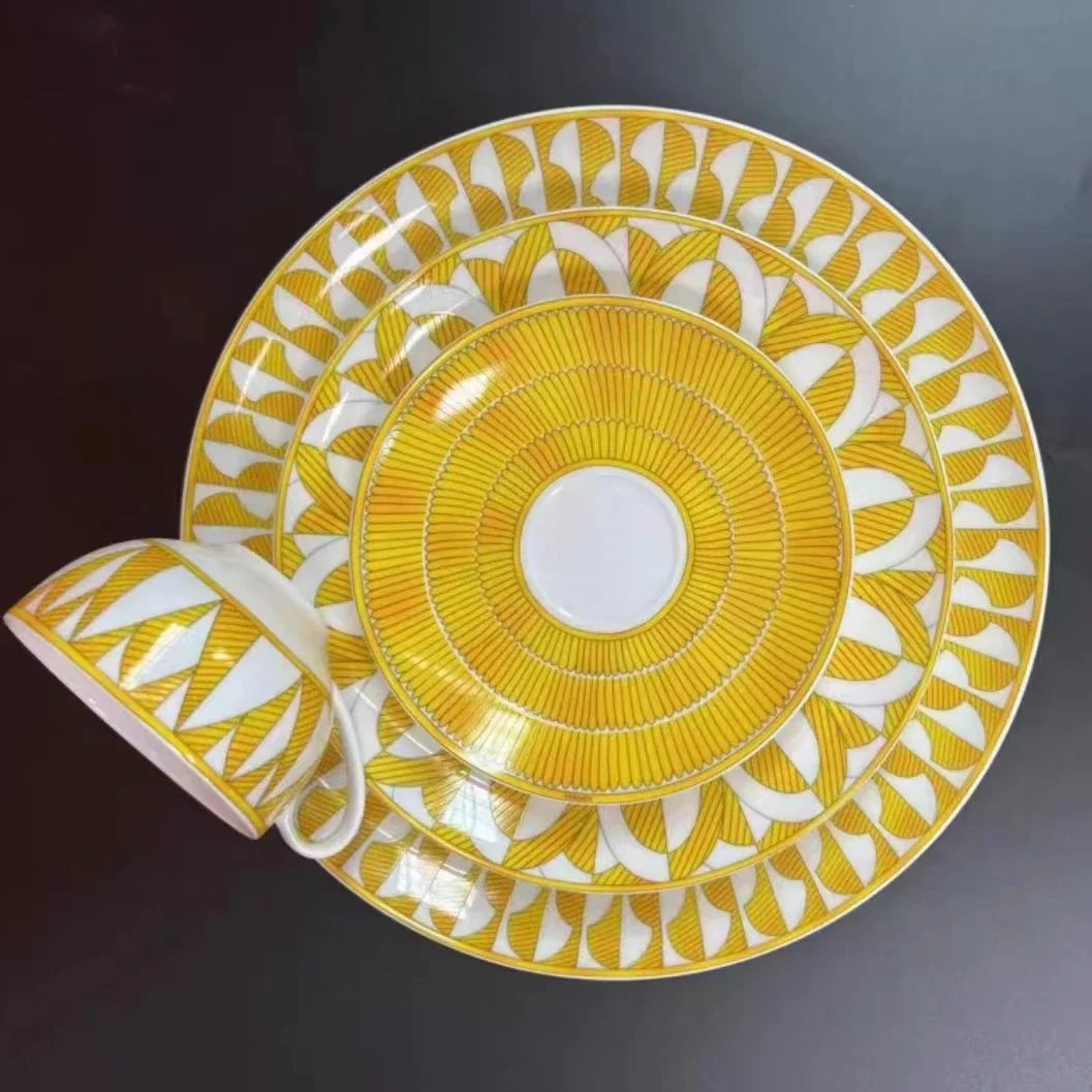 Geometric Bone China Dinnerware Set