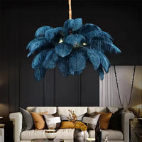 Feathered Ostrich Pendant Chandelier