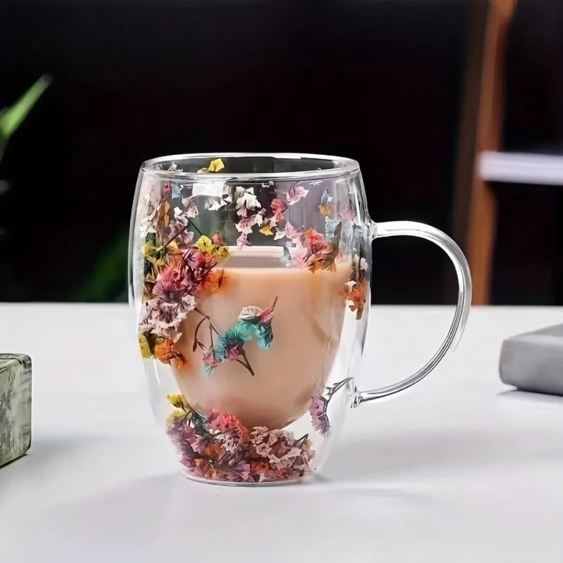 Dried Flower Double Wall Glass