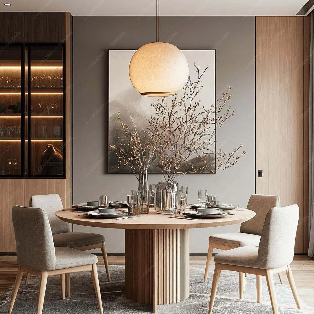 Round Six-Seater Wooden Dining Set
