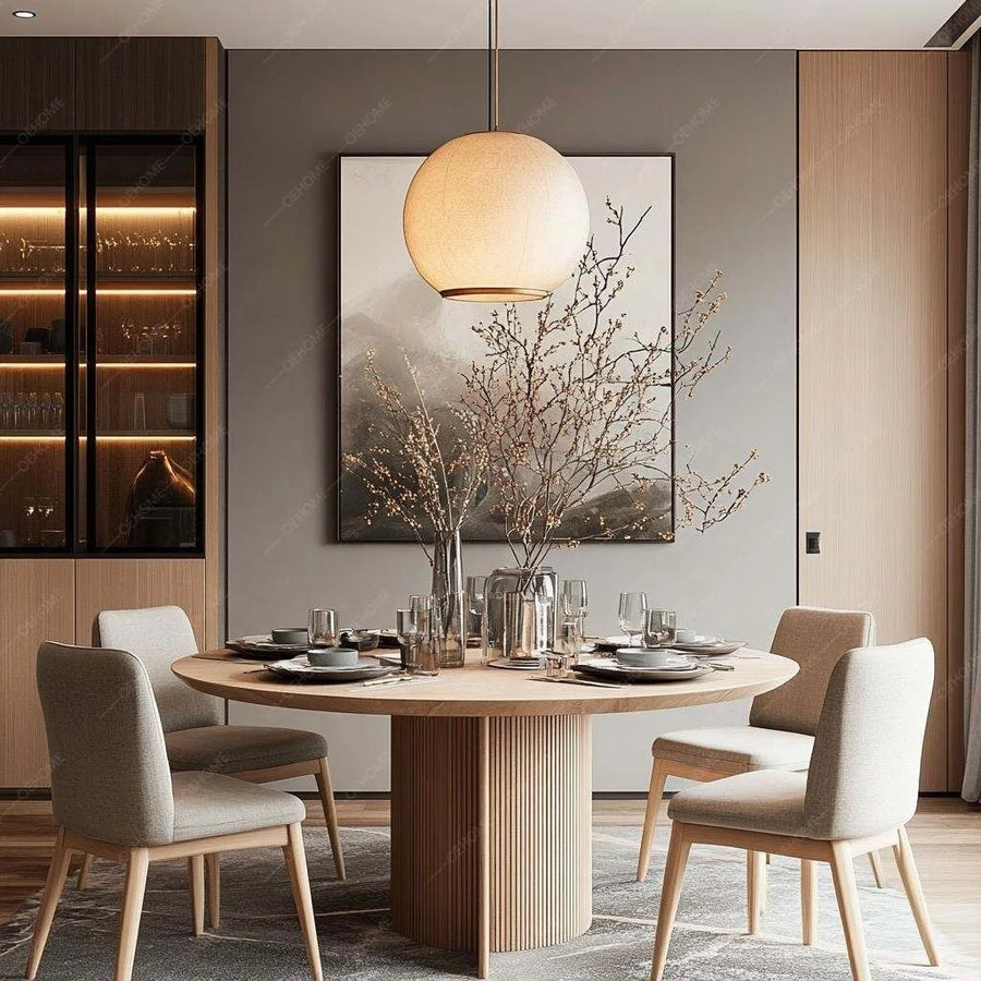 Round Six-Seater Wooden Dining Set