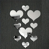 3D Heart Mirror Stickers