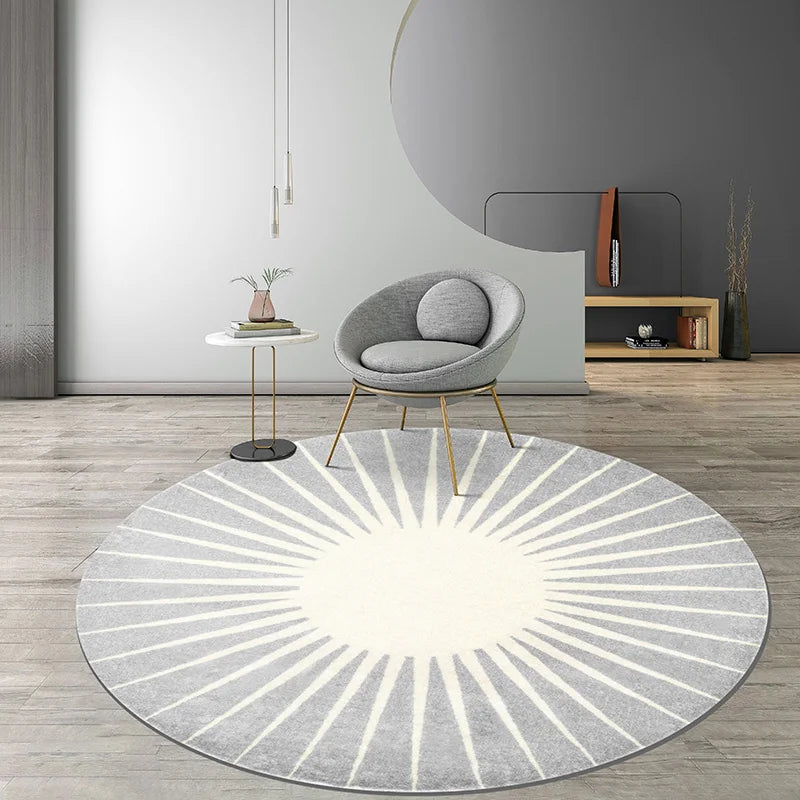 Washable Round Modern Area Rug