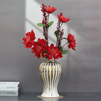 Gold Edged White Vase