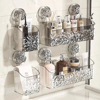 Glacier Pattern Suction Bathroom Shelf