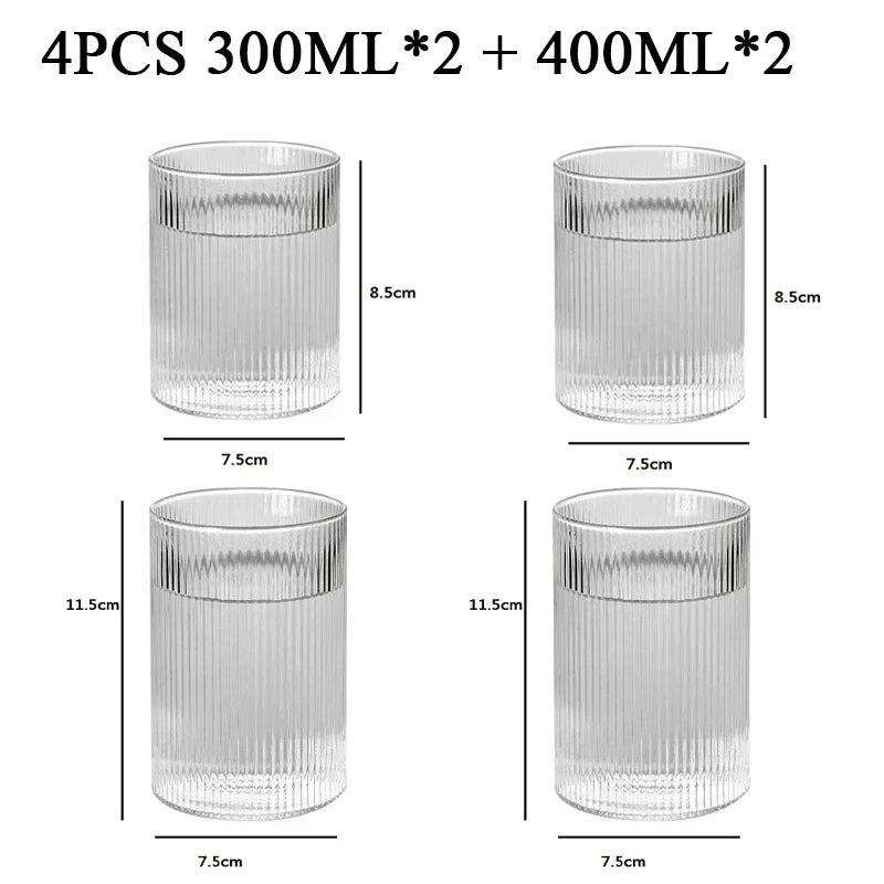 Vertical Pattern Cocktail Glasses
