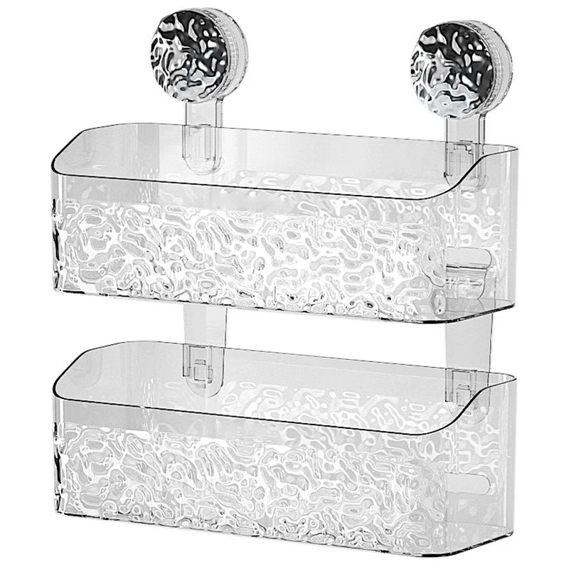 Glacier Pattern Suction Bathroom Shelf