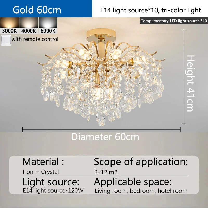 E14 Crystal Ceiling Chandelier