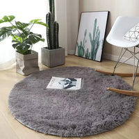 Fluffy Round Bedroom Area Rug