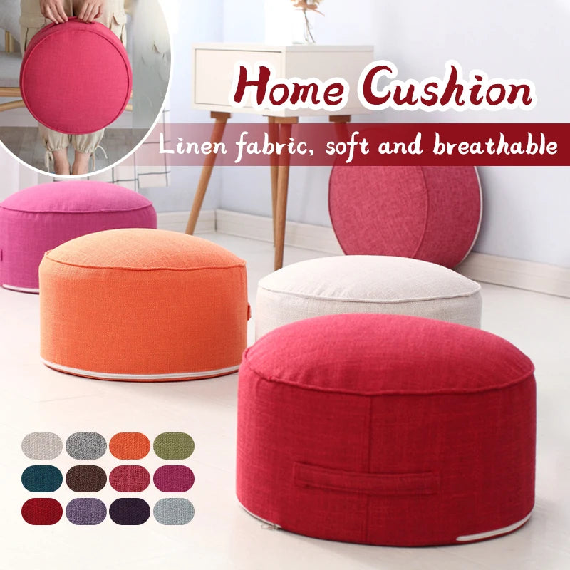 Cotton Linen Meditation Pouf